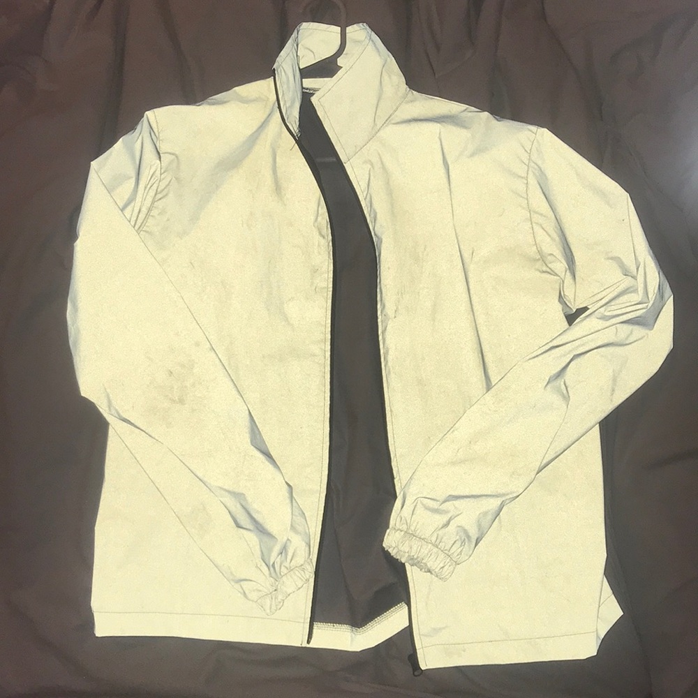 Grey Shell Reflective Zip-Up Tracksuit Jacket - Picture 2 of 3